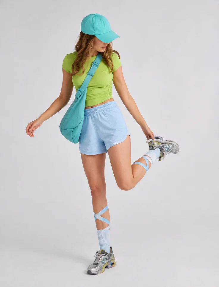 The model before the outfit change