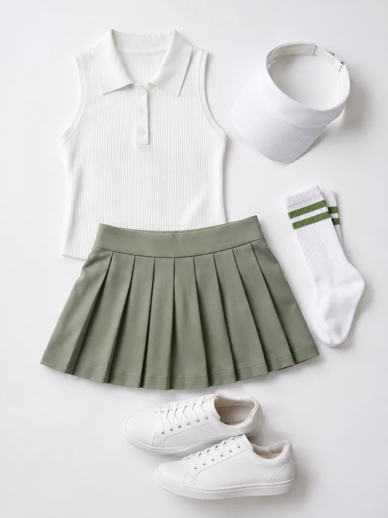 Court green outfit reference
