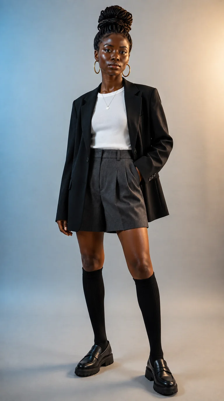 Tailored contrast: an AI virtual try-on outfit example