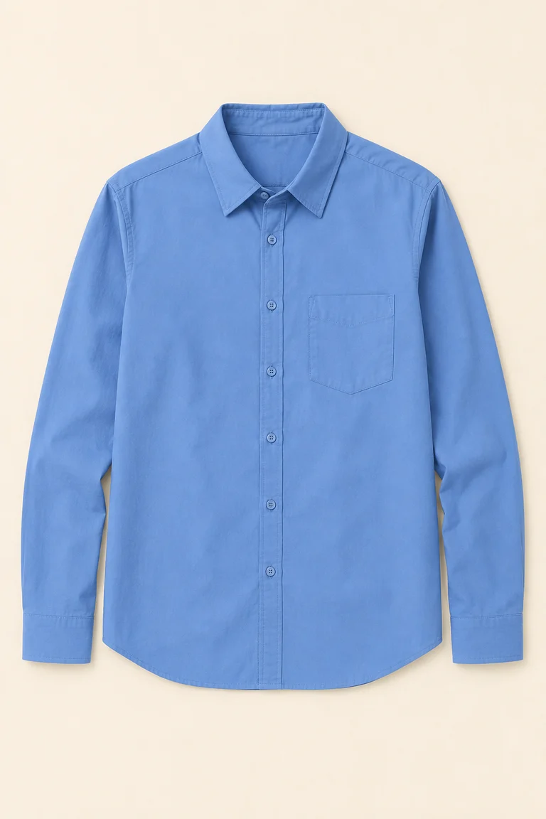 Blue poplin shirt